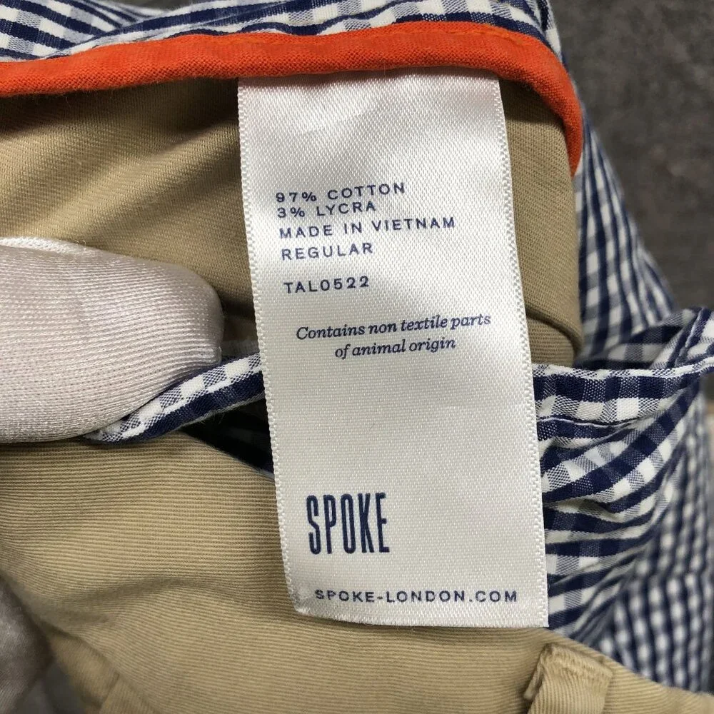 SPOKE London Sharps Build A Chino Pants Mens 31x31 Khaki‎ Beige Slim Stretch
